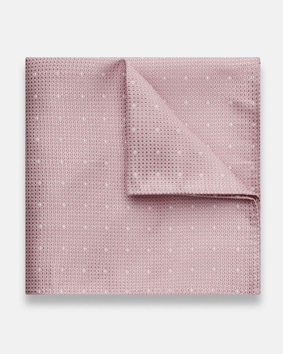Mens Pink Silk Pocket Square